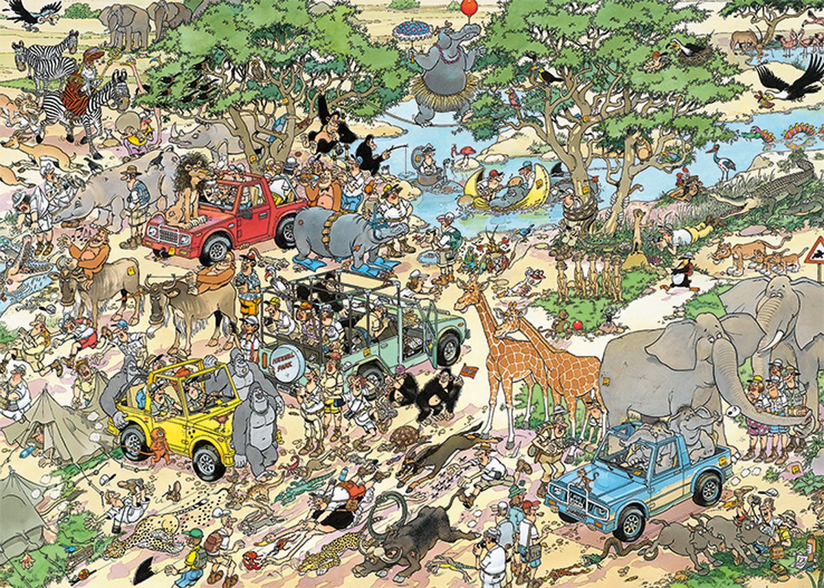 Jan van Haasteren Puzzelset Safari & Storm - 2x1000 Stukjes