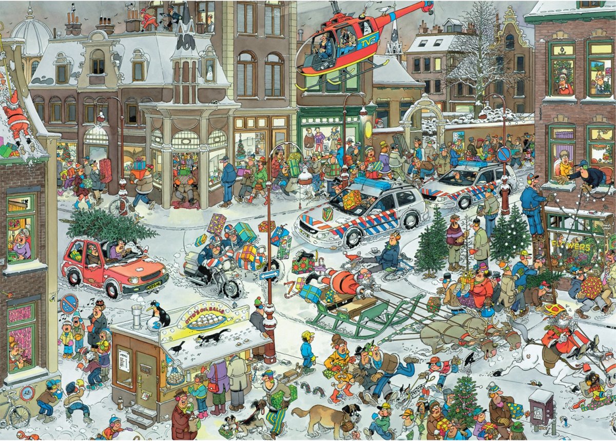 Jan van Haasteren Puzzel 1000 Stukjes - Kerstmis in Chaos