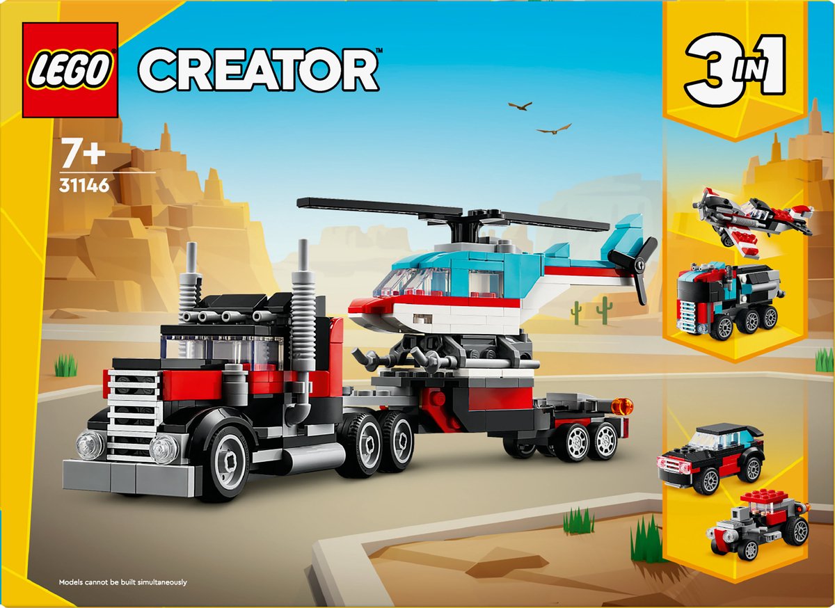 LEGO Creator 3in1 Vrachtwagen met Helikopter - 31146