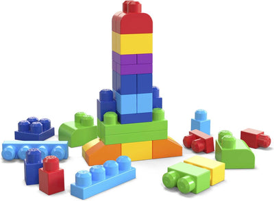 Mega Bloks Middelgrote Blauwe Bouwblokken Set - 60 Stuks