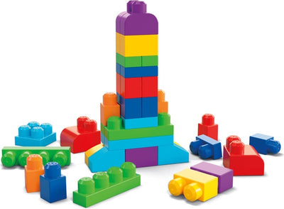 Mega Bloks Middelgrote Blauwe Bouwblokken Set - 60 Stuks