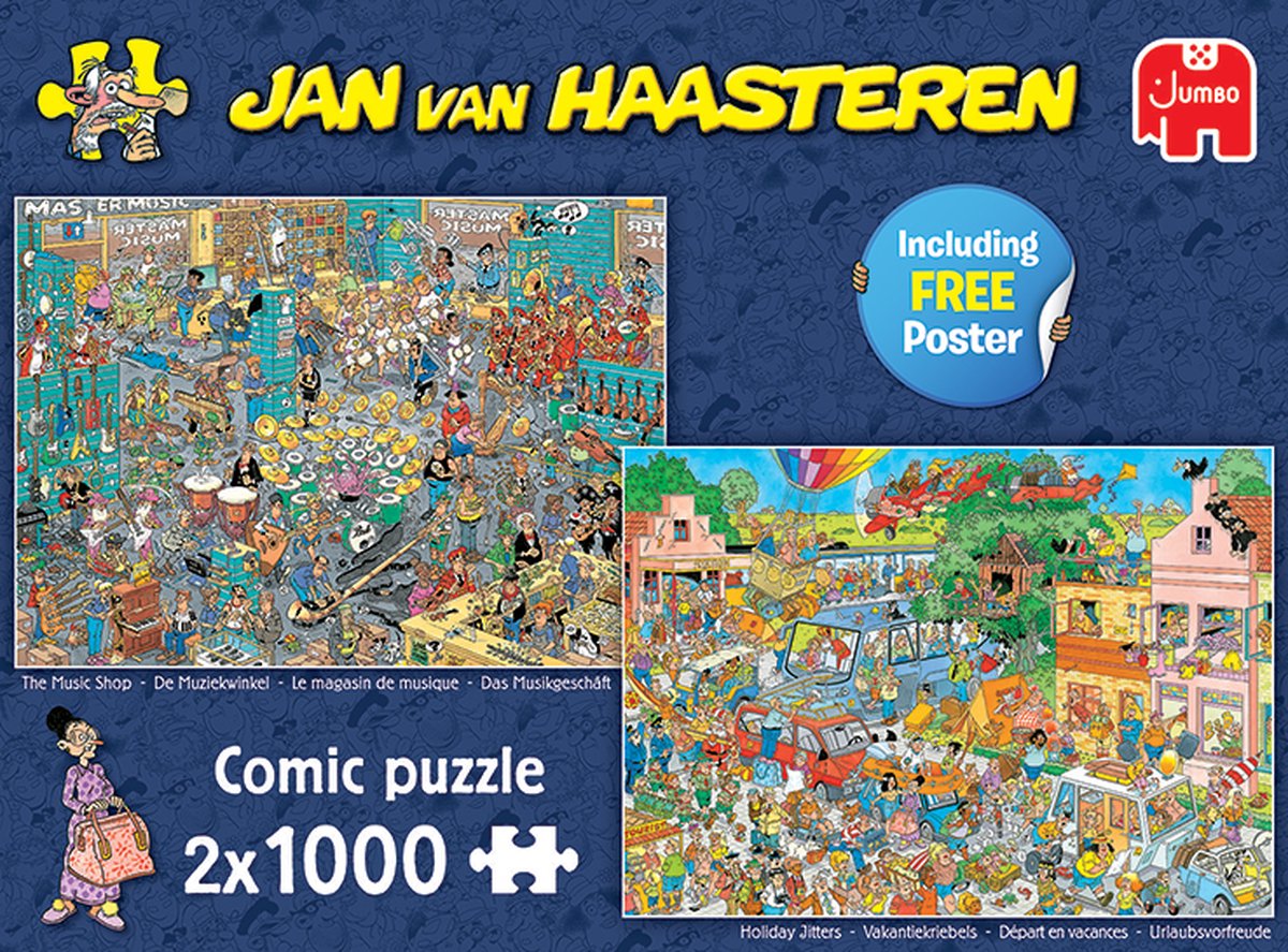 Jan van Haasteren Muziekwinkel & Vakantiepuzzels 2x1000 stukjes