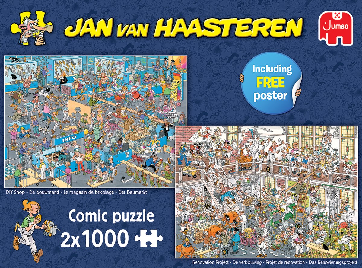 Jan van Haasteren - Doe Het Zelf Fiasco - Puzzel 2x1000 Stukjes