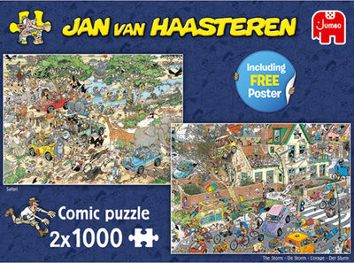 Jan van Haasteren Puzzelset Safari & Storm - 2x1000 Stukjes