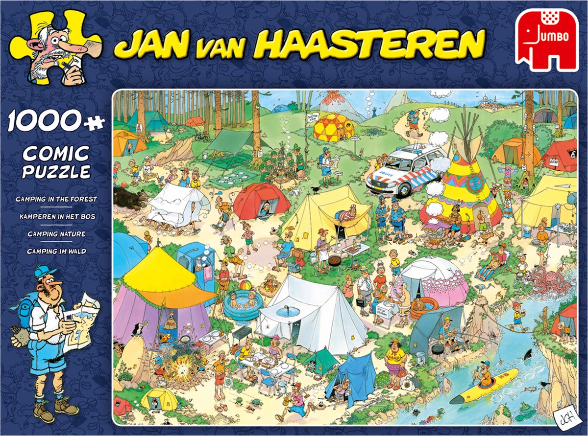 Jan van Haasteren Puzzel 1000 Stukjes - Camping in het Bos
