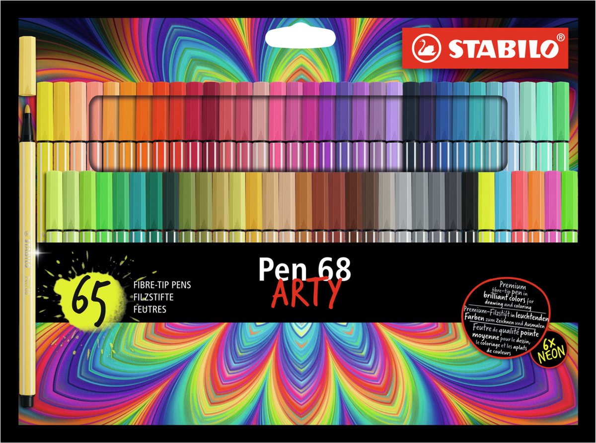 STABILO Pen 68 Premium Stiftenkoffer ARTY - 65 Kleuren