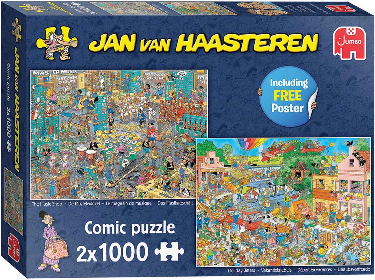 Jan van Haasteren Muziekwinkel & Vakantiepuzzels 2x1000 stukjes
