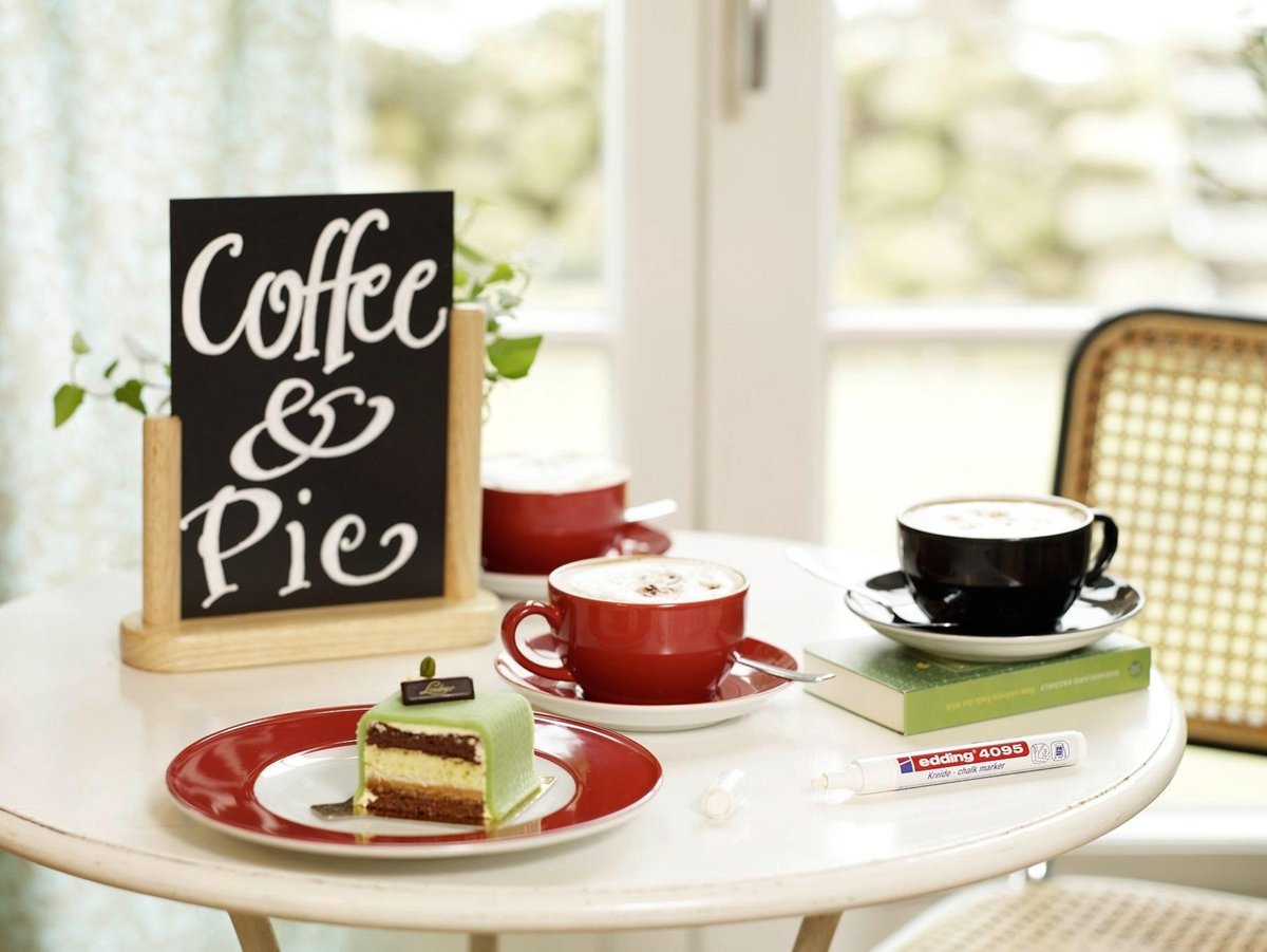 edding 4095 Vloeibare Krijtmarker Wit - Set van 2 - Ronde Punt