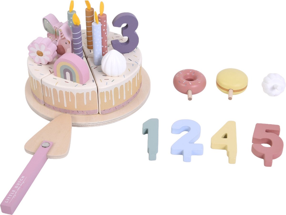 Little Dutch Houten Verjaardagstaart Roze FSC
