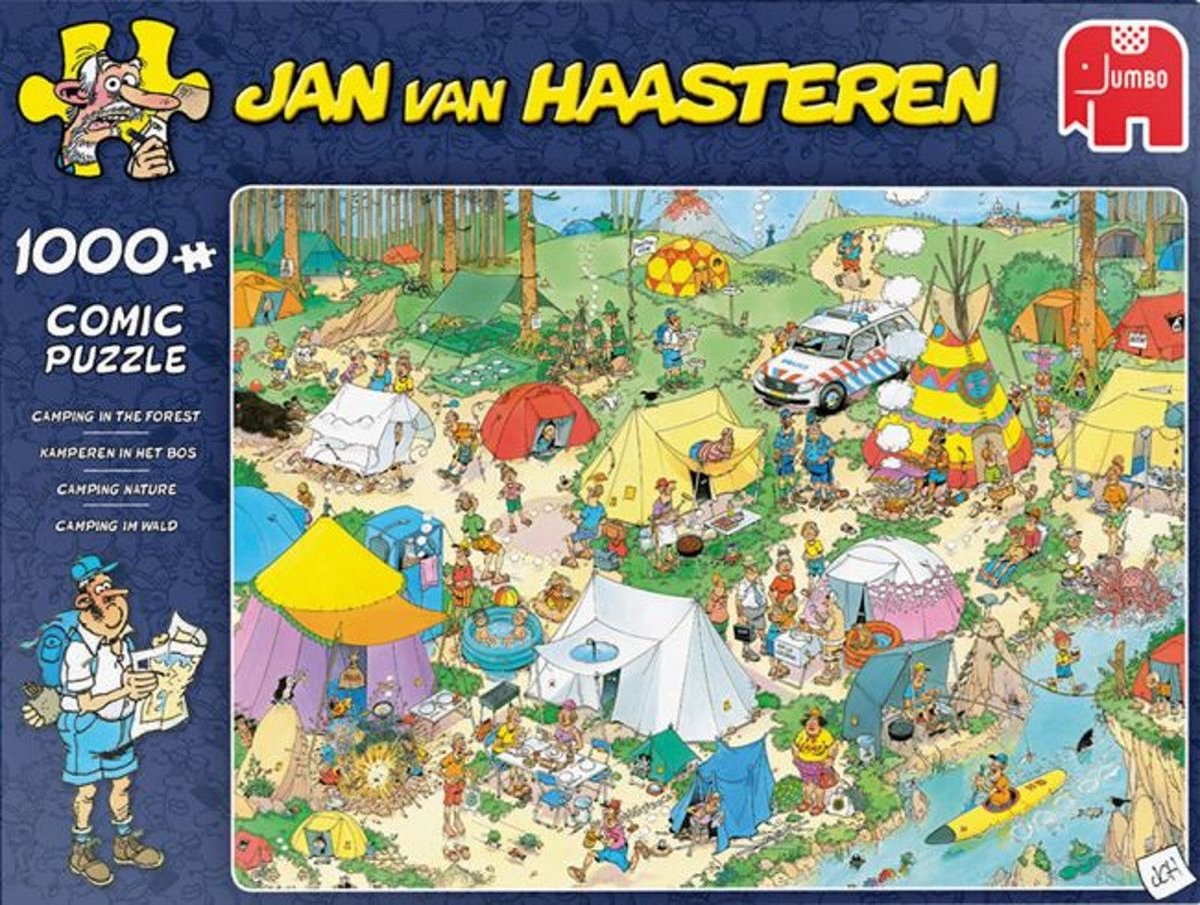 Jan van Haasteren Puzzel 1000 Stukjes - Camping in het Bos