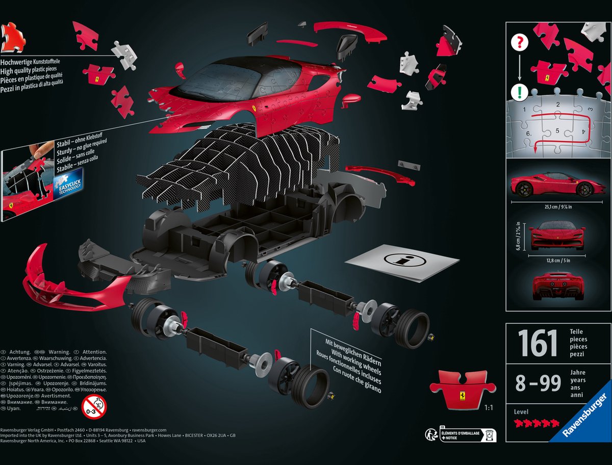 Ravensburger 3D Puzzel Ferrari SF 90 Stradale voor Kinderen & Volwassenen