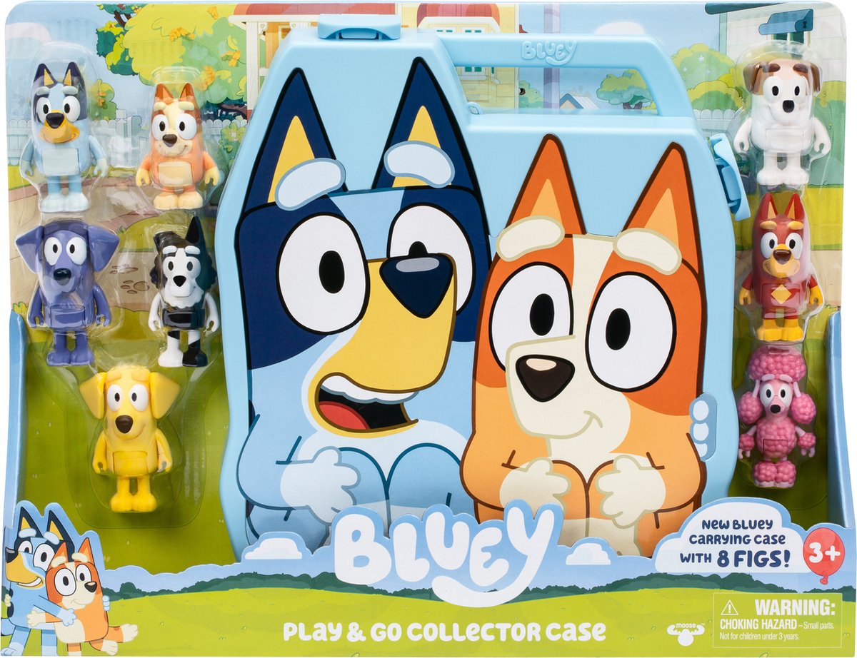 Moose Toys Bluey Deluxe Verzamelkoffer met 8 Figuren