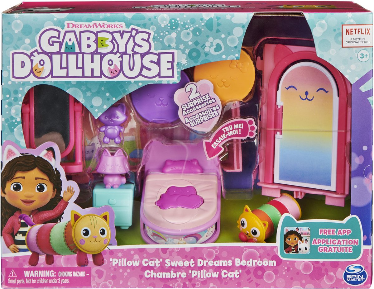 Gabby's Poppenhuis Sweet Dreams Slaapkamer Set met Kat