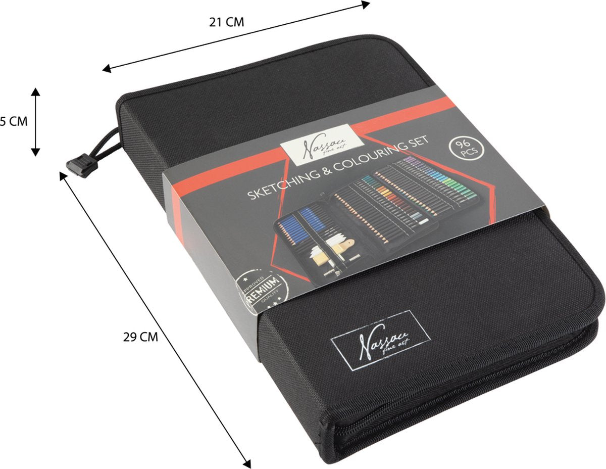 Nassau Fine Art Schets- en Tekenkit 96-delig met Etui