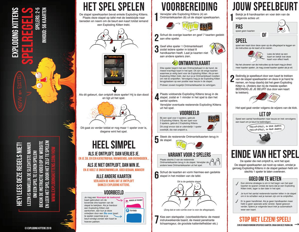 Exploding Kittens NSFW Kaartspel - Nederlandse Édition