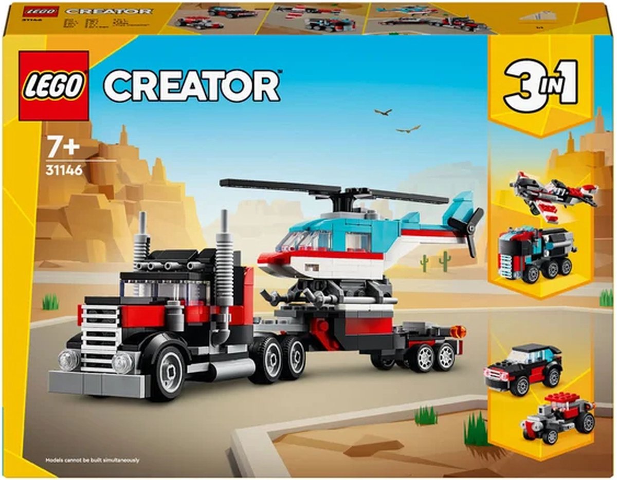 LEGO Creator 3in1 Vrachtwagen met Helikopter - 31146