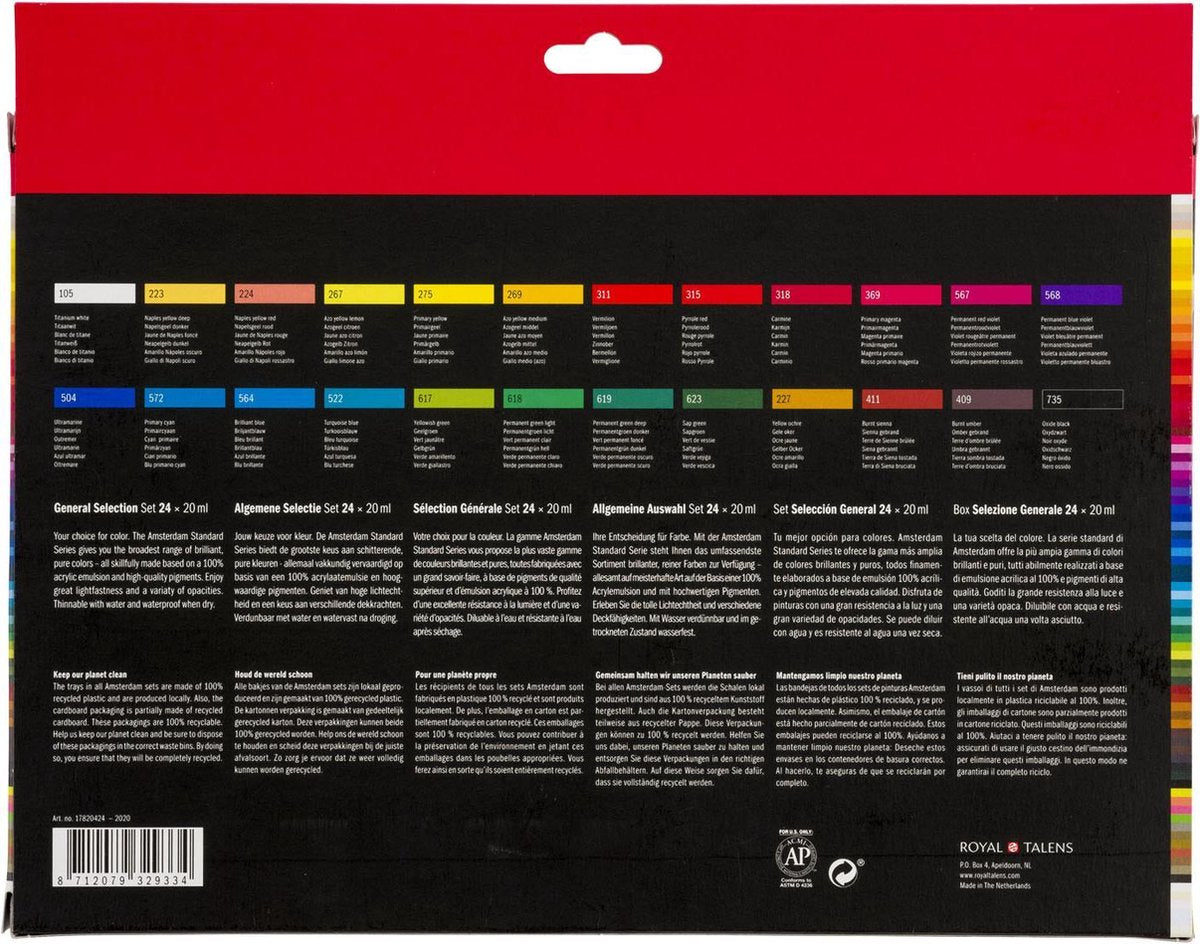 Amsterdam Acrylaatverf Set 24 Tubes 20ml