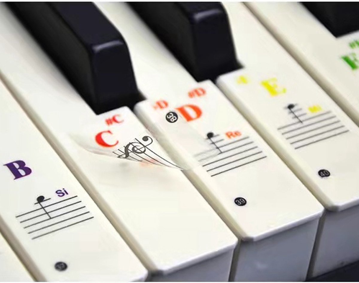 BOTC Piano Stickers - Eenvoudig Muziek Leren voor 32-88 Toetsen