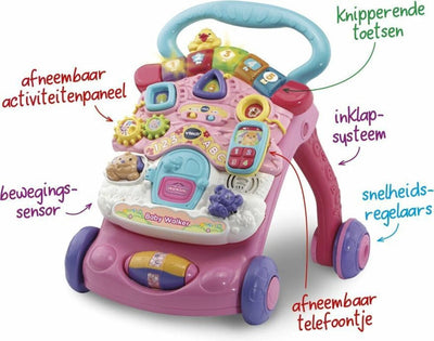 VTech Roze Baby Walker met Interactief Speelpaneel