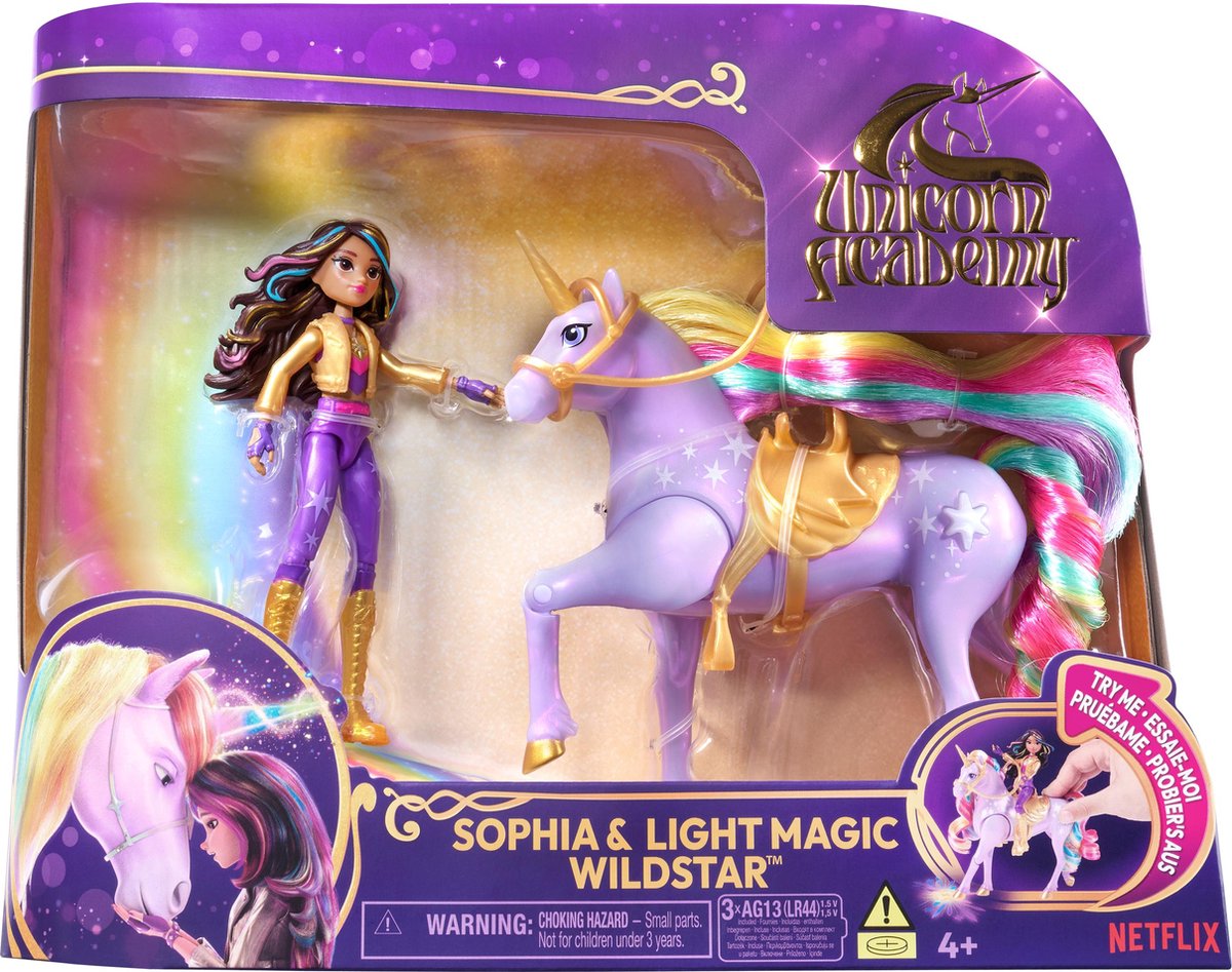 Unicorn Academy Sophia & Wildstar met Regenbooglicht