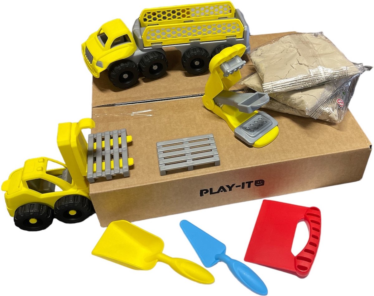PLAY-IT Kinetische Zandblok Bouwset 750g - Bruin