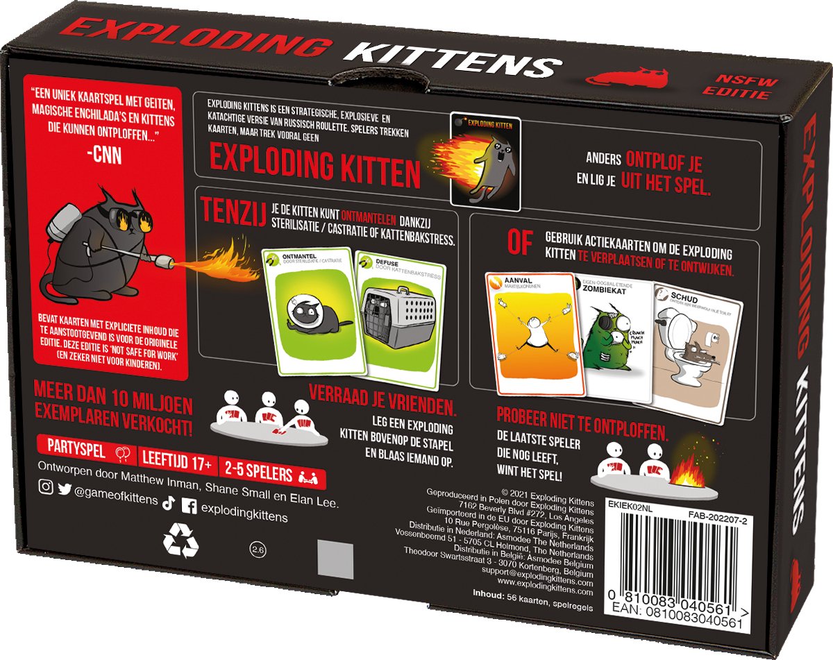 Exploding Kittens NSFW Kaartspel - Nederlandse Édition