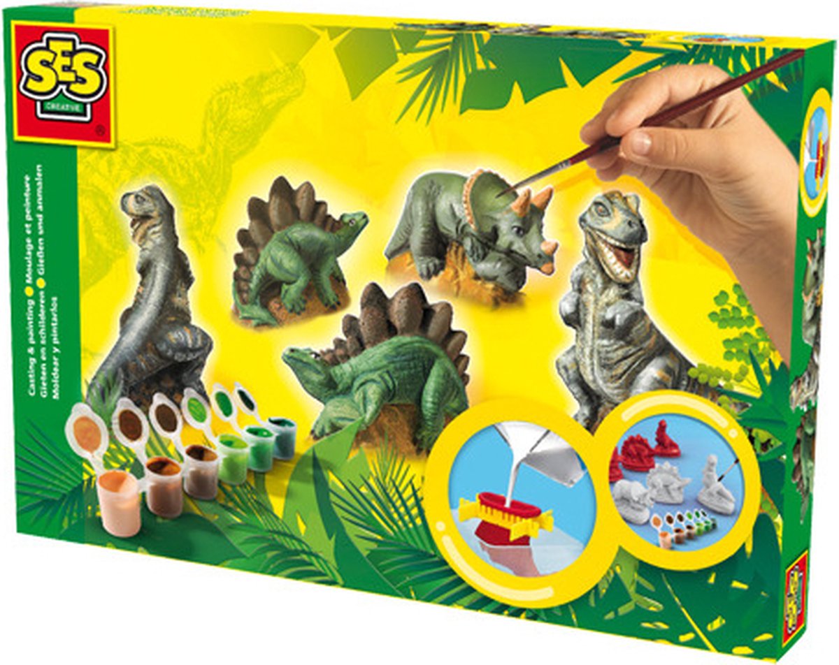 SES Dinosaurus Gieten en Schilderen Creatief Set