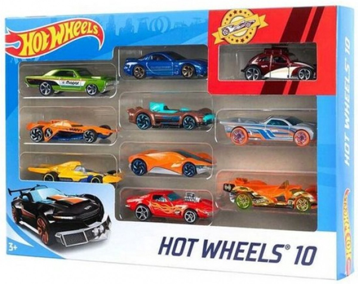 Hot Wheels Set van 10 Voertuigen
