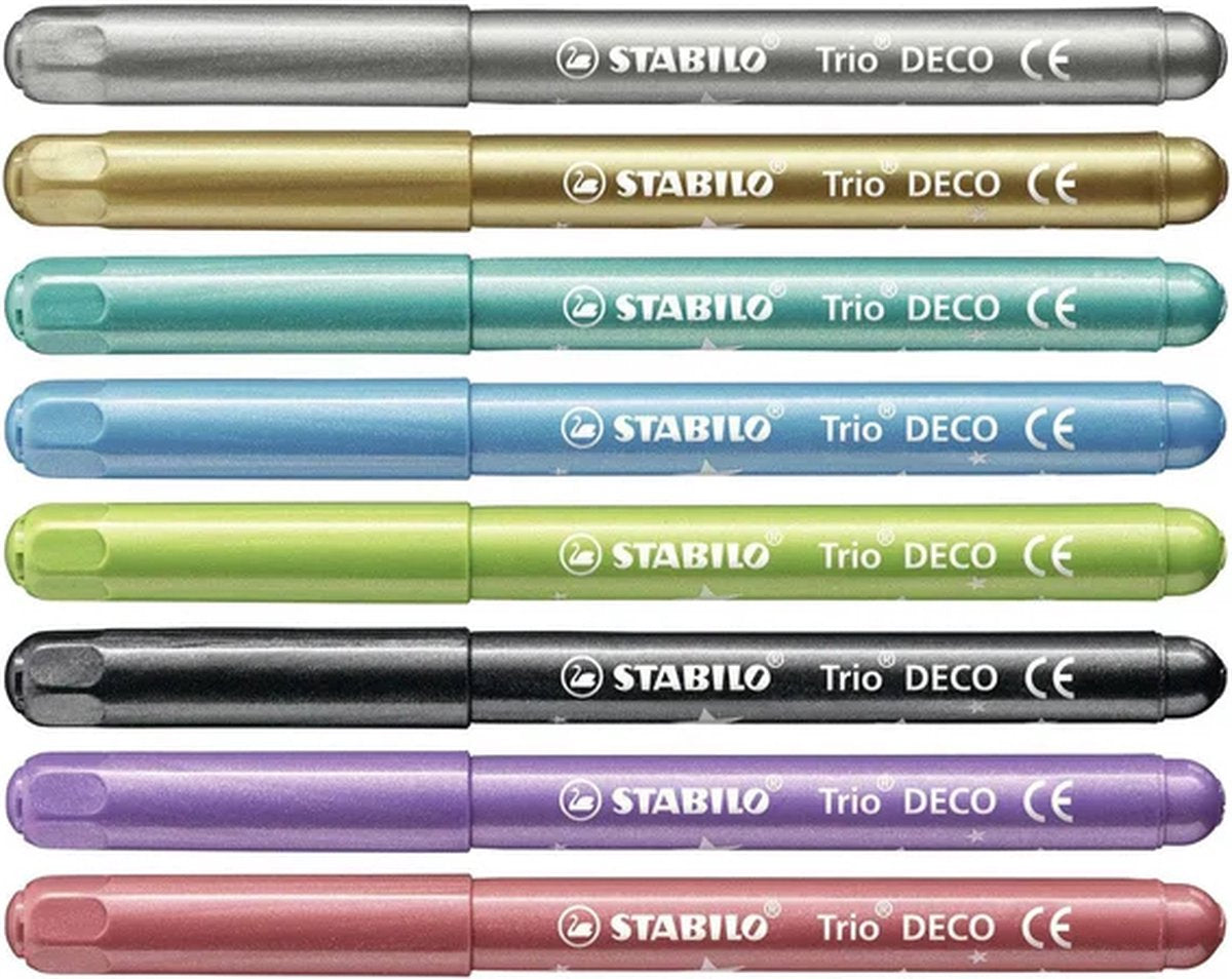 STABILO Trio Deco Metallic Markers - Set van 8 Kleuren