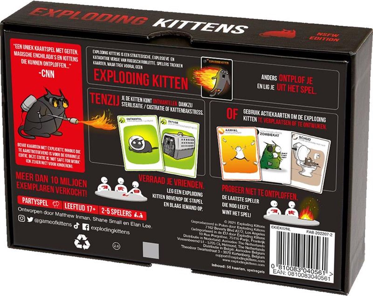 Exploding Kittens NSFW Kaartspel - Nederlandse Édition