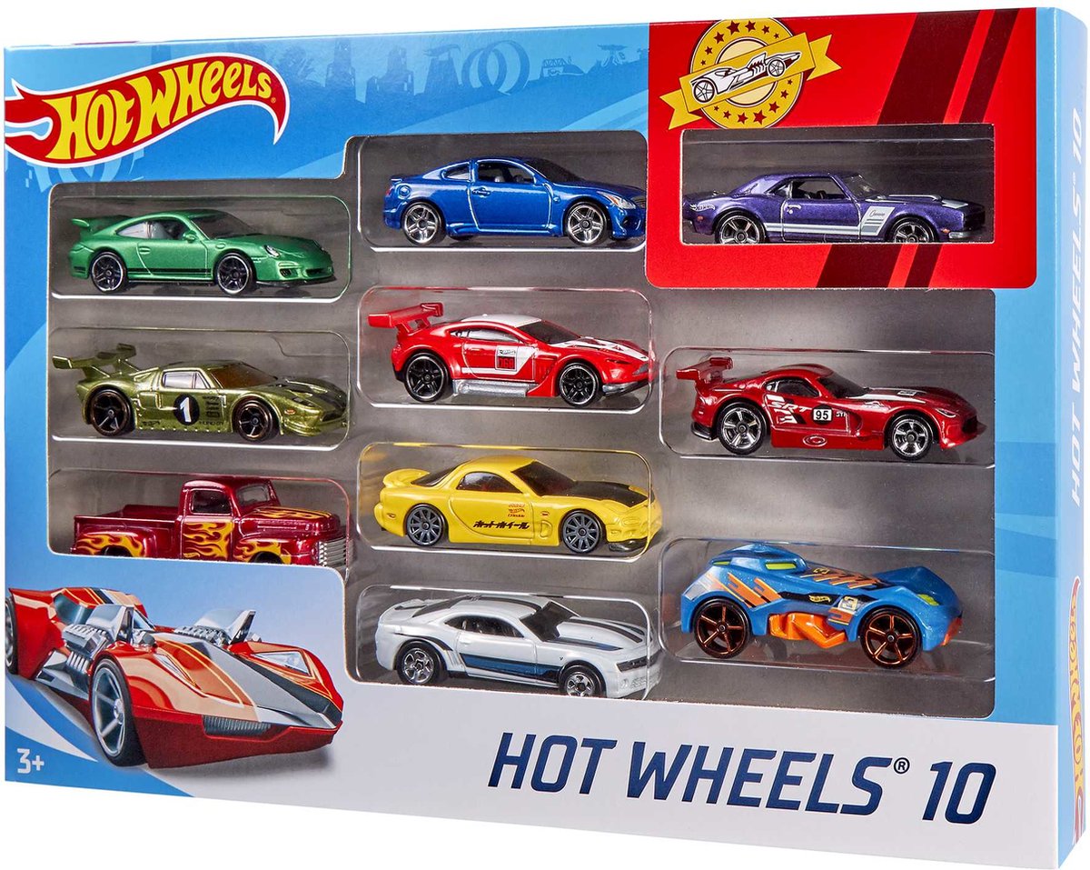 Hot Wheels Set van 10 Voertuigen