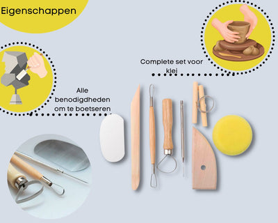 Sans marque 8-Delige Klei Modelleer Gereedschapset