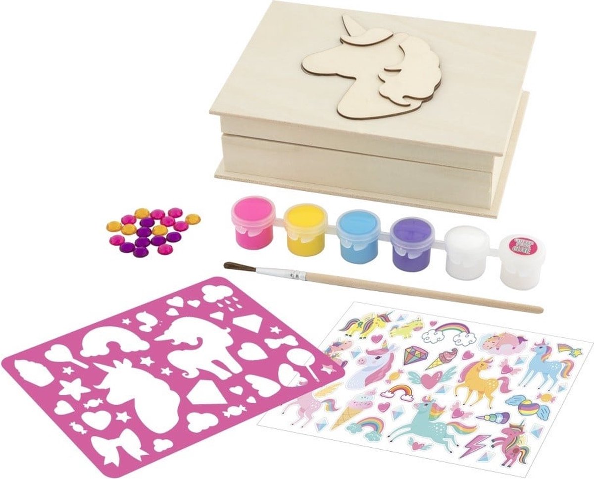 JOYA CREATIVE Unicorn Sieradendoosje DIY - Kindercraft Set