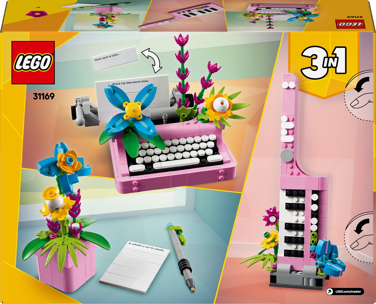 LEGO Creator 3in1 Typemachine met Bloemen - 31169