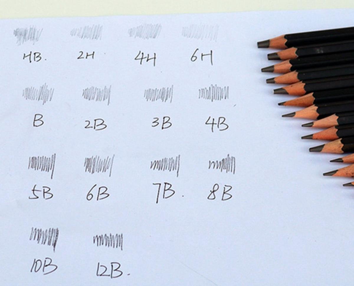 Sans marque Professionele Grafiet- en Schetspotlodenset 14-delig