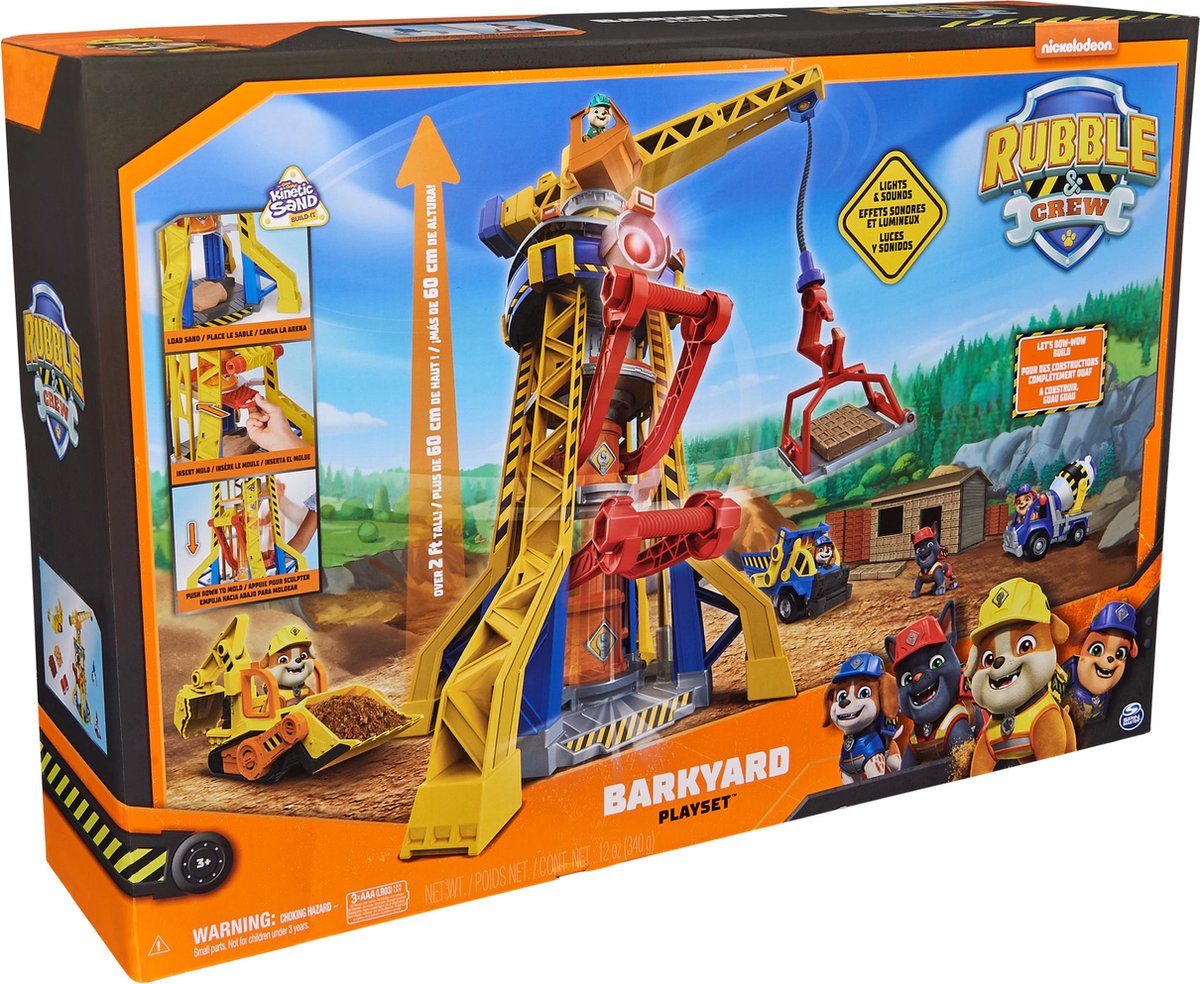 Rubble & Crew Kinetic Speelset Bouwplaats met Kraantoren