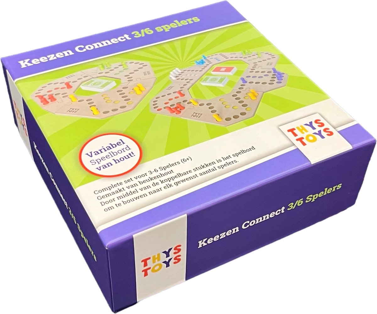 ThysToys Keezen Connect Deluxe Houten Spel - 3-6 Spelers