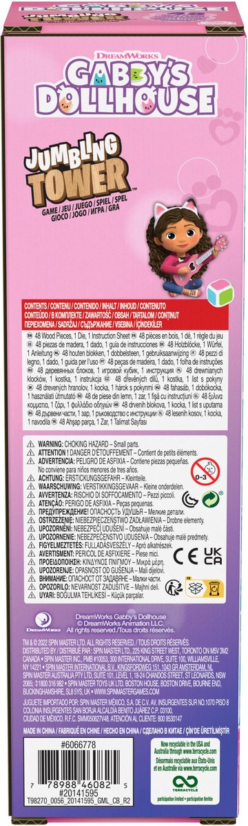 Gabby's Poppenhuis Houten Blokkentoren Spel met 48 Blokken