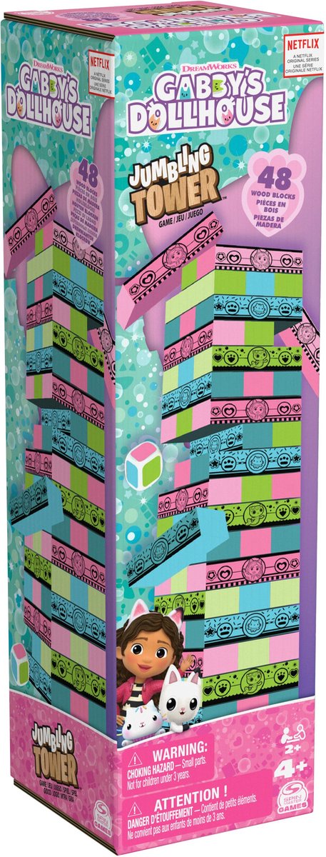 Gabby's Poppenhuis Houten Blokkentoren Spel met 48 Blokken