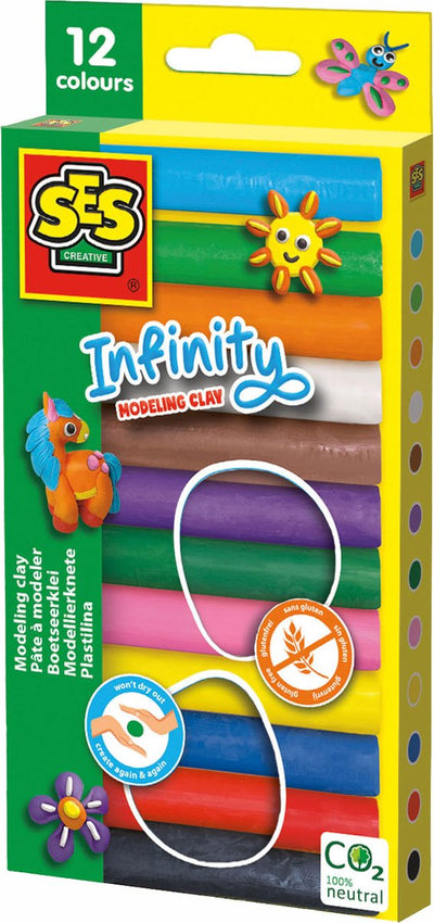 SES Creative Klei Infinity - 12 Kleurenpakket (180g)
