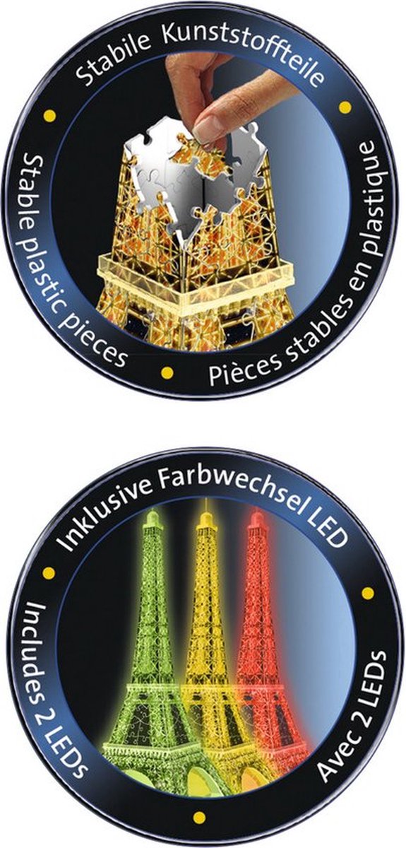 Ravensburger Eiffeltoren bij Nacht 3D Puzzel - 216 Stukjes