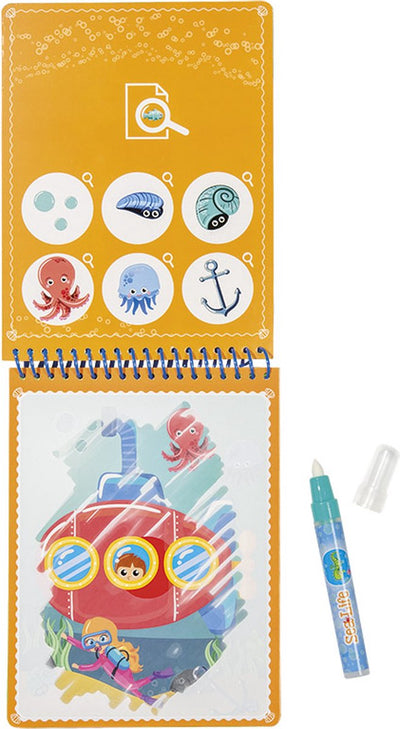 Totum Aqua Magic Kleurboek Zeeleven - Herbruikbaar 16x21 cm