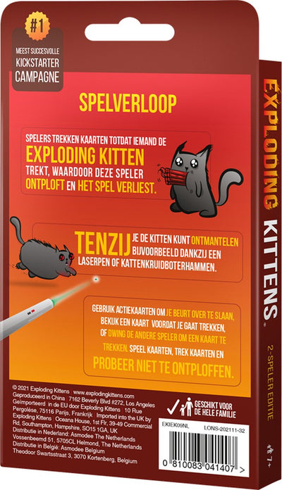 Asmodee Exploding Kittens voor 2 Spelers