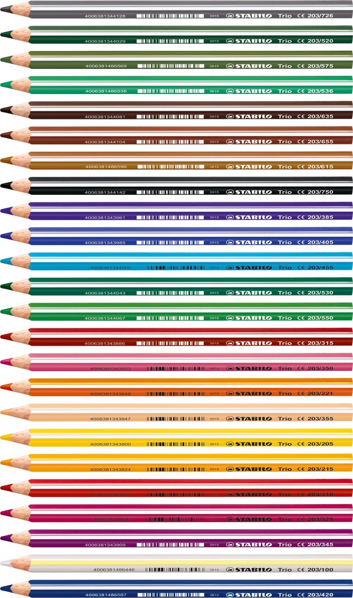 STABILO Trio Dikke Kleurpotloden - Set van 24 Kleuren