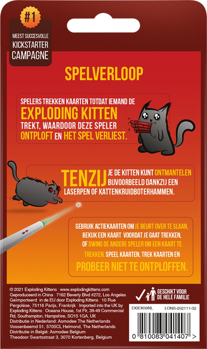 Asmodee Exploding Kittens voor 2 Spelers