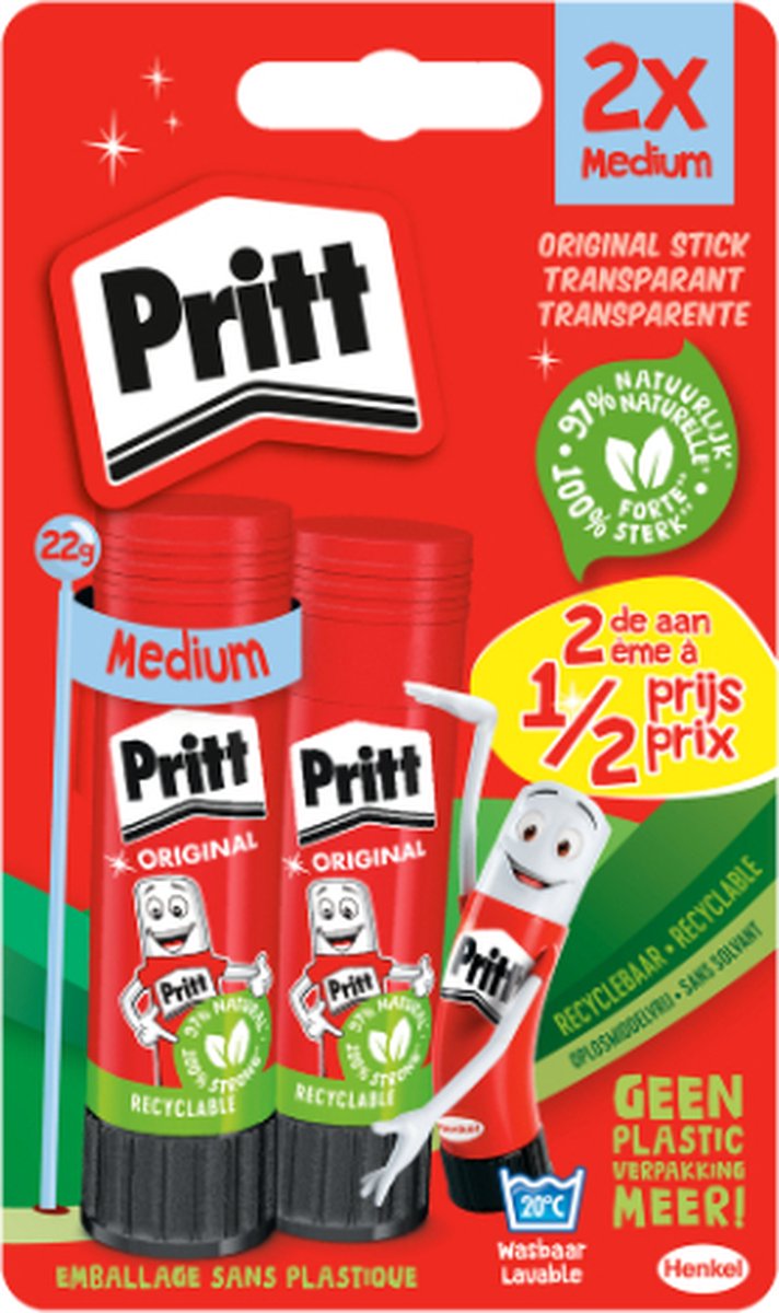 Pritt Lijmstift - 22 Gram - 2 Stuks
