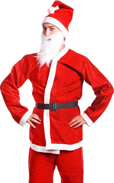 Springos Kerstman Kostuum 5-delig - Rood