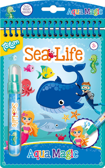 Totum Aqua Magic Kleurboek Zeeleven - Herbruikbaar 16x21 cm