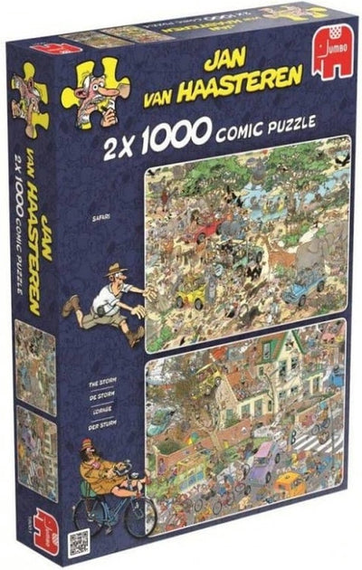 Jan van Haasteren Puzzelset Safari & Storm - 2x1000 Stukjes