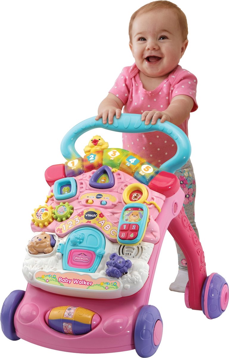 VTech Roze Baby Walker met Interactief Speelpaneel